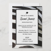 Animal print Zebra Luxury Black White Simple 招待状 (正面)