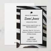 Animal print Zebra Luxury Black White Simple 招待状 (正面/裏面)