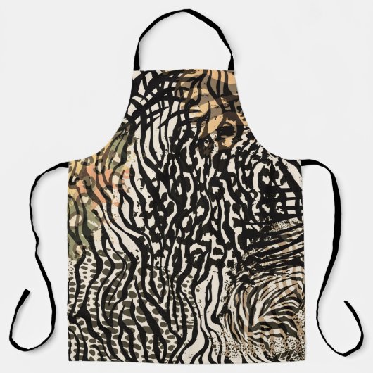 Animal print zebra modern All-Over Print Apron エプロン (正面)