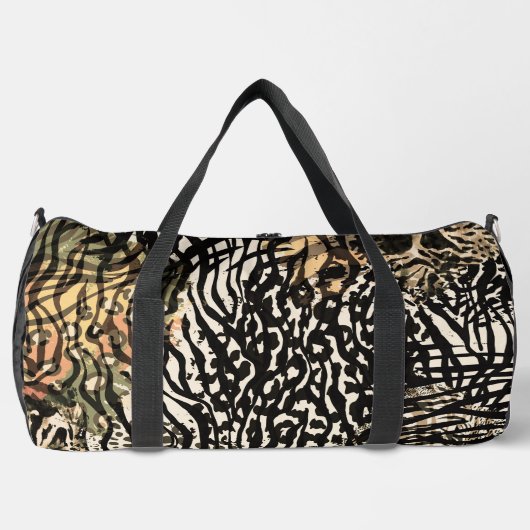 Animal print zebra modern Luxury sport bag ダッフルバッグ (正面)