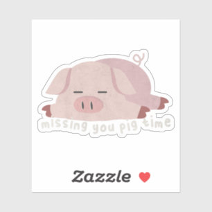 Animal Pun:'恋しく思's You Pig Time シール