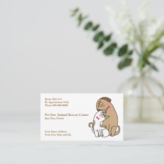 Animal Rescue Shelter Business Card 名刺 (スタンド正面)