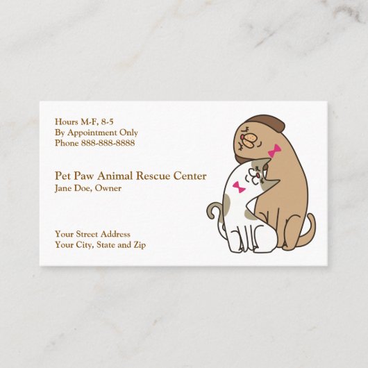 Animal Rescue Shelter Business Card 名刺 (正面)