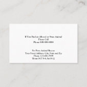 Animal Rescue Shelter Business Card 名刺 (裏面)