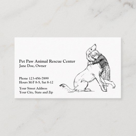 Animal Rescue Shelter Business Card 名刺 (正面)
