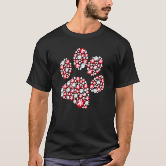 Animal Rescue Shirt Dog Paw Print Heart For Valent Tシャツ (正面)