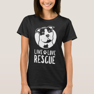 Animal Rescue Shirt Live Love Rescue Pitbull Dog V Tシャツ