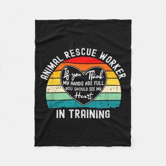 Animal Rescue Worker In Training Appreciation フリースブランケット (正面)