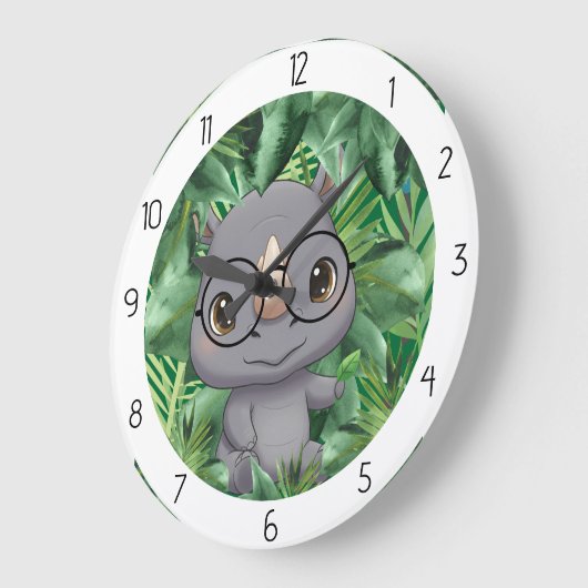 animal rhino ラージ壁時計 (傾斜)