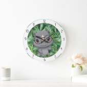 animal rhino ラージ壁時計 (ホーム)