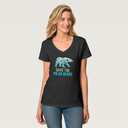 Animal Rights Save The Polar Bears Protect World A Tシャツ (正面フル)