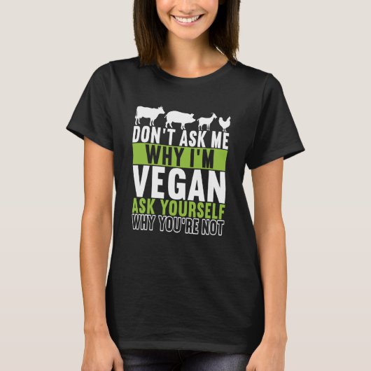 Animal Rights Vegan Vegetarian  6 Tシャツ (正面)