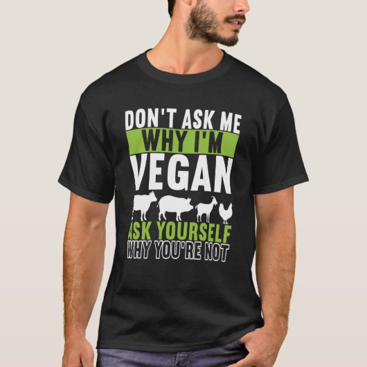 Animal Rights Vegan Vegetarian  7 Tシャツ (正面)