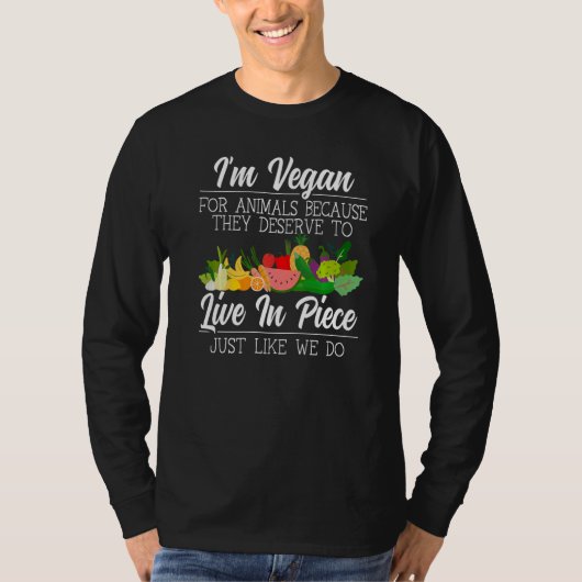 Animal Rights Veggie Vegetarianism Vegan  Tシャツ (正面)