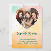 Animal Shelter Adoption Thank You Photo Card 招待状 (裏面)