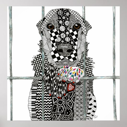 Animal Shelter Dog Poster 24"x 24" ポスター (正面)