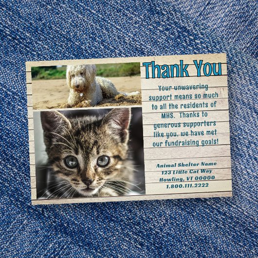 Animal Shelter Photo Template Thank You Cards 招待状