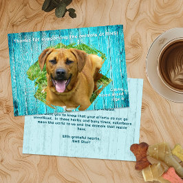 Animal Shelter Thank You Photo Template Wood Card 招待状
