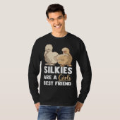 Animal Silkie Chicken Mom Silky Chicken Farmer Tシャツ (正面フル)