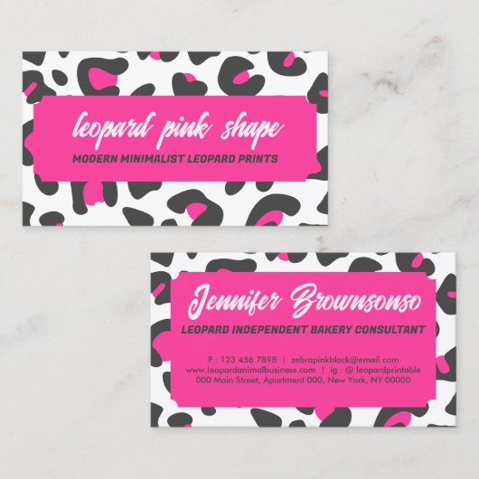 Animal Skin Leopard spot 名刺 (正面/裏面)