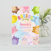 Animal Squish On Over Birthday 招待状 (スタンド正面)