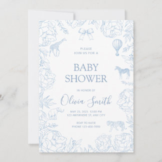 Animal Themed Baby Shower Invitation Baby Boy Girl ノートカード