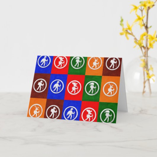 Animal Trail Markers Greeting Card カード (黄色い花)