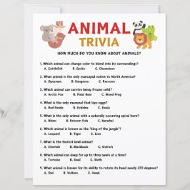 Animal Trivia Game