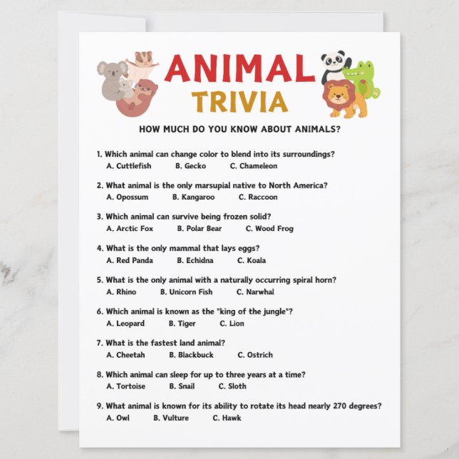 Animal Trivia Game (正面)