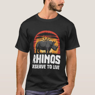 Animal Welfare RHINOS DESERVE TO LIVE Funny Animal Tシャツ