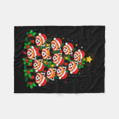 Animal Xmas Tree Santa Hat Red Panda Christmas  フリースブランケット (正面(横))