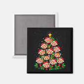 Animal Xmas Tree Santa Hat Red Panda Christmas マグネット (正面/裏面)