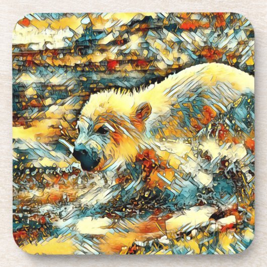 AnimalArt_Bear_010 コースター (正面)