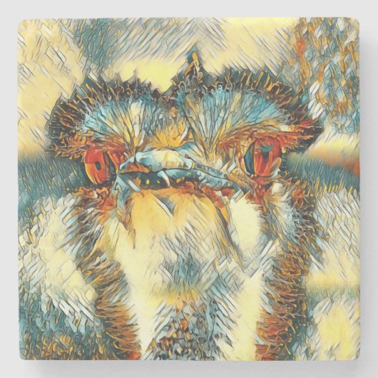 AnimalArt_Bird_008 ストーンコースター (正面)