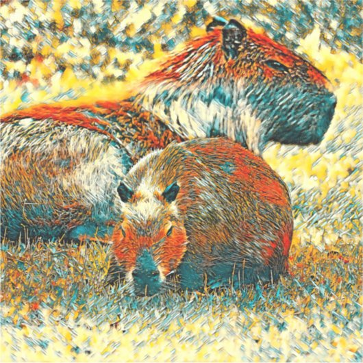 AnimalArt_Capybara_004 シール (正面)