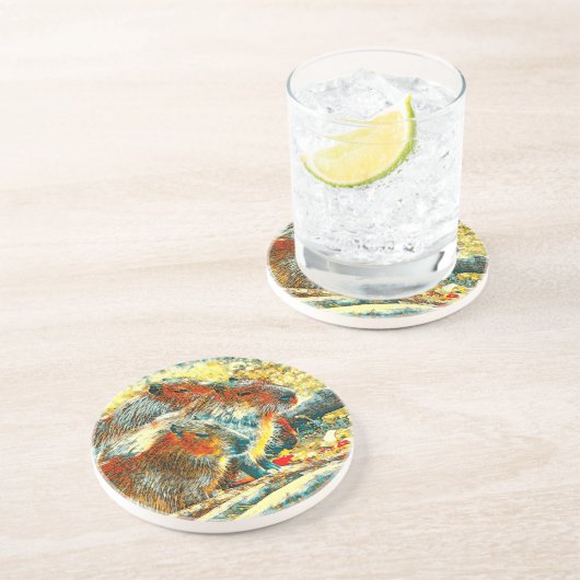 AnimalArt_Capybara_005 コースター (側面)