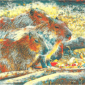 AnimalArt_Capybara_005 シール (正面)