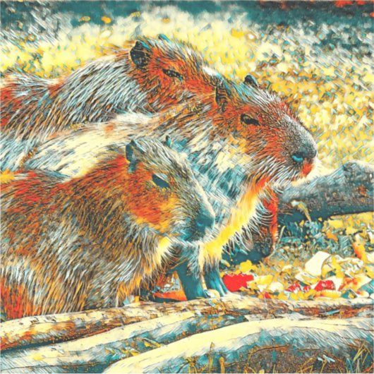 AnimalArt_Capybara_005 シール (正面)