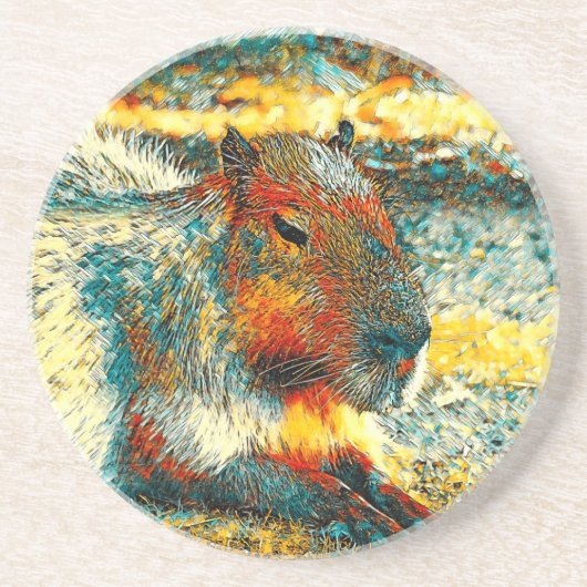 AnimalArt_Capybara_006 コースター (正面)