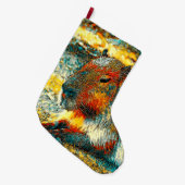 AnimalArt_Capybara_006 ラージクリスマスストッキング (正面 (吊り時))