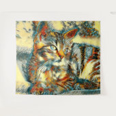 AnimalArt_Cat_015 タペストリー (正面(横))