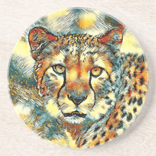 AnimalArt_Cheetah_004 コースター (正面)