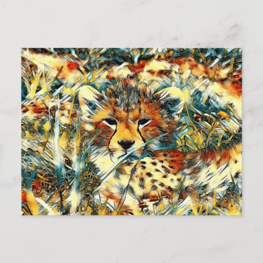 AnimalArt_Cheetah_005 ポストカード (正面)