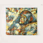 AnimalArt_Chimpanzee_004 タペストリー (正面(横))