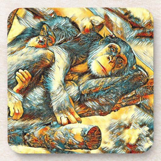 AnimalArt_Chimpanzee_006 コースター (正面)