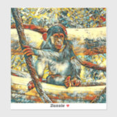 AnimalArt_Chimpanzee_011 シール (シート)