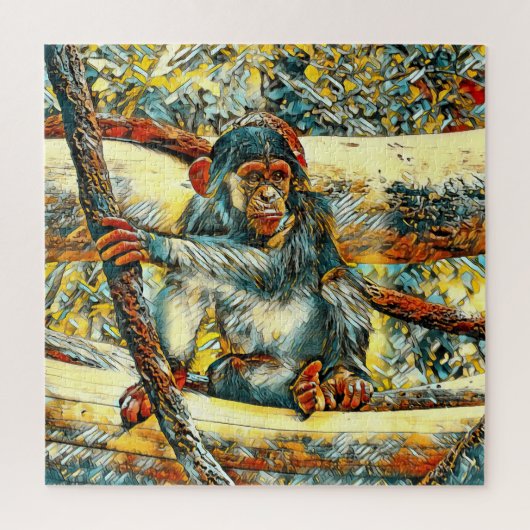 AnimalArt_Chimpanzee_011 ジグソーパズル (縦)
