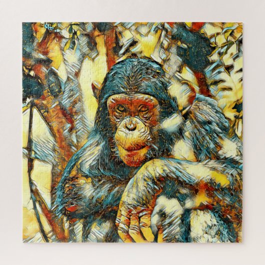 AnimalArt_Chimpanzee_20180201_by_JAMColors ジグソーパズル (縦)
