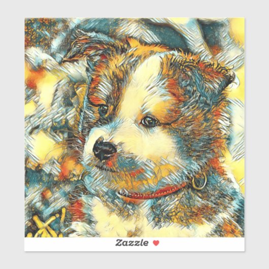 AnimalArt_Dog_002 シール (シート)