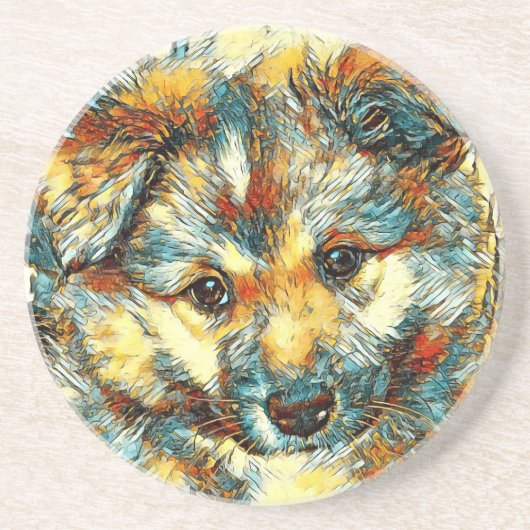 AnimalArt_Dog_009 コースター (正面)